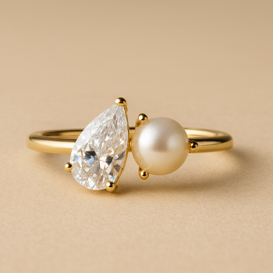 “Saanjh” The Diamond & Pearl Harmony Ring